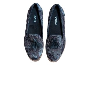 Vaneli Women's Black Loafers with Tassels